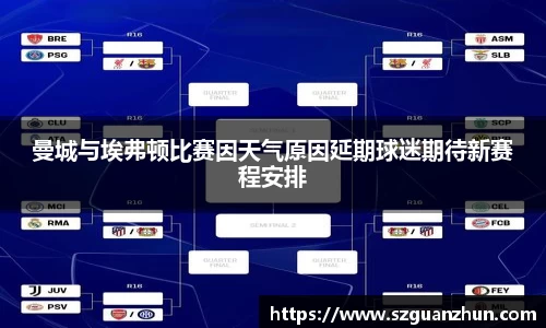 曼城与埃弗顿比赛因天气原因延期球迷期待新赛程安排
